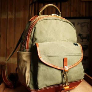 Compact Canvas & Leather Commuter Backpack – Urbano