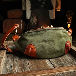 Canvas & Leather Commuter Sling Bag – Venzor