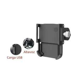 Soporte móvil con altavoz bluetooth y carga USB