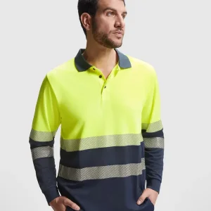 Polo técnico de manga comprida de alta visibilidade 170 g/m