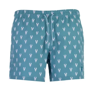 Bañador Diseño Langosta Hombre Verde/Rosa