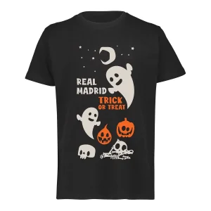 Camiseta Niños Halloween Trick or Treat Negra Real Madrid